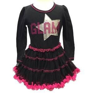 Girls GLAM Tutu Top sz 2T Hot Pink & Black Tutu 2T